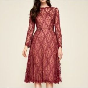 Tadashi Shoji Tea Length Binx Embroidery Dress